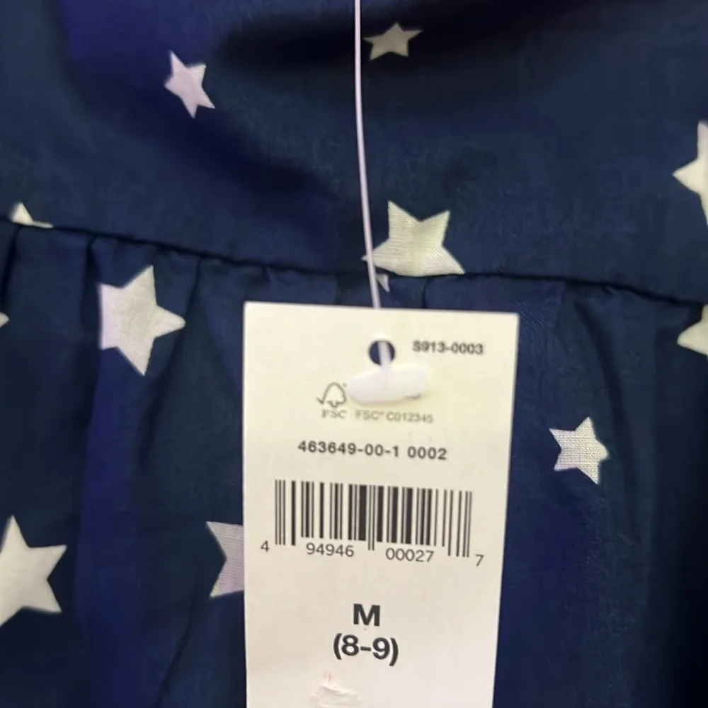 Gap kids girls navy tank dress with white stars size medium (8-9) NWT